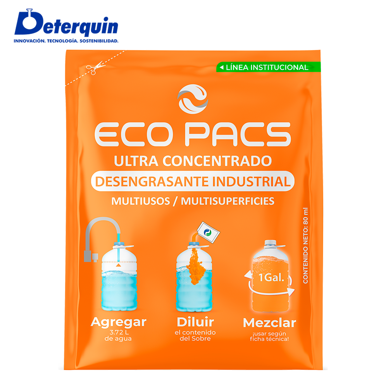 Deterquin Eco Pacs Desengrasante Industrial 80 ml