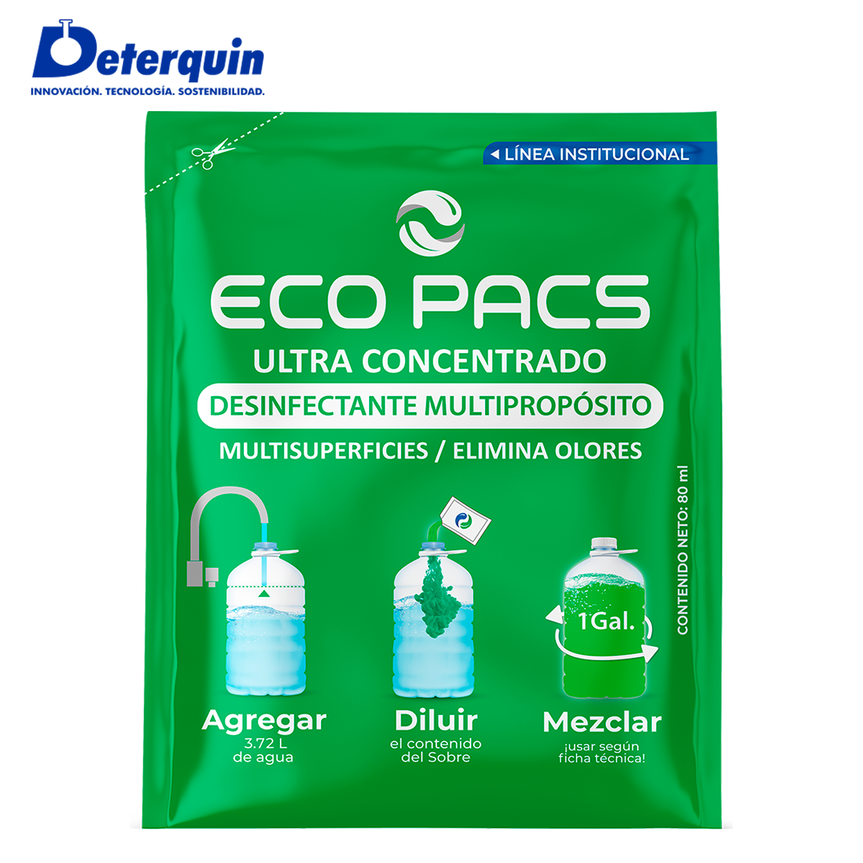 Deterquin Eco Pacs Desinfectante Multiusos 80 ml