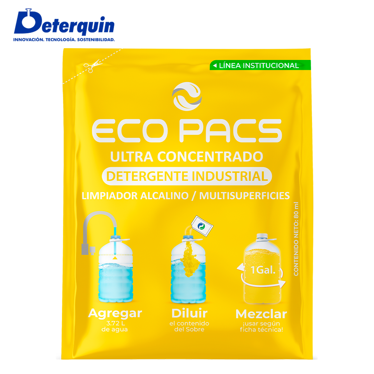 Deterquin Eco Pacs Detergente Industrial 80 ml